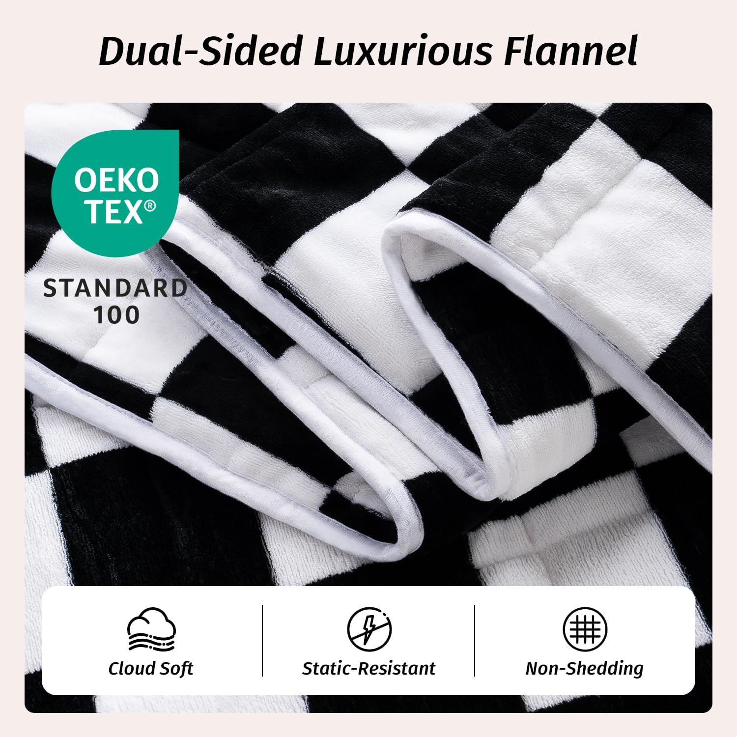 Flannel Fleece Checkerboard Grid Weighted Blanket