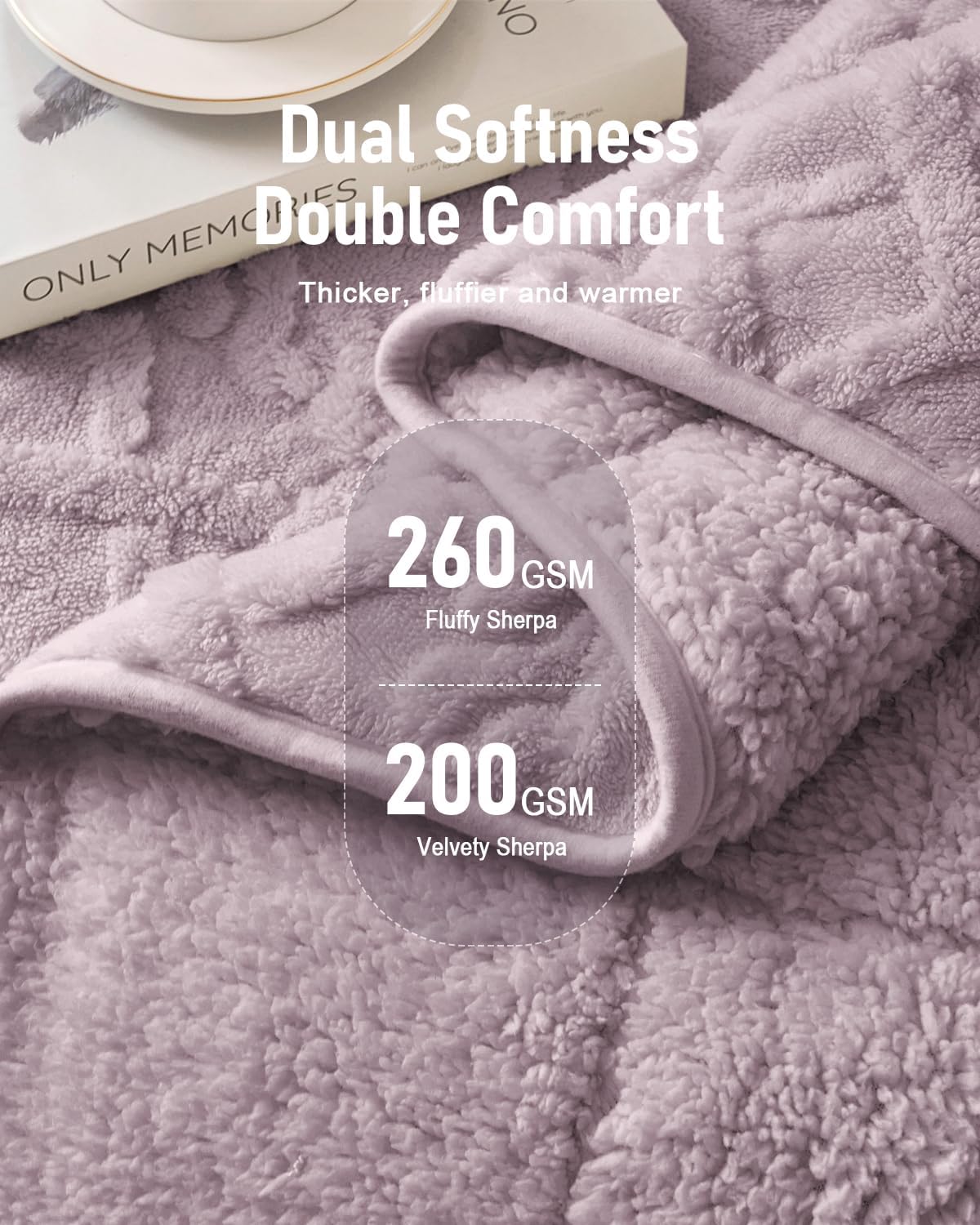 Dual Sided Soft Fuzzy Jacquard Sherpa Weighted Blankets