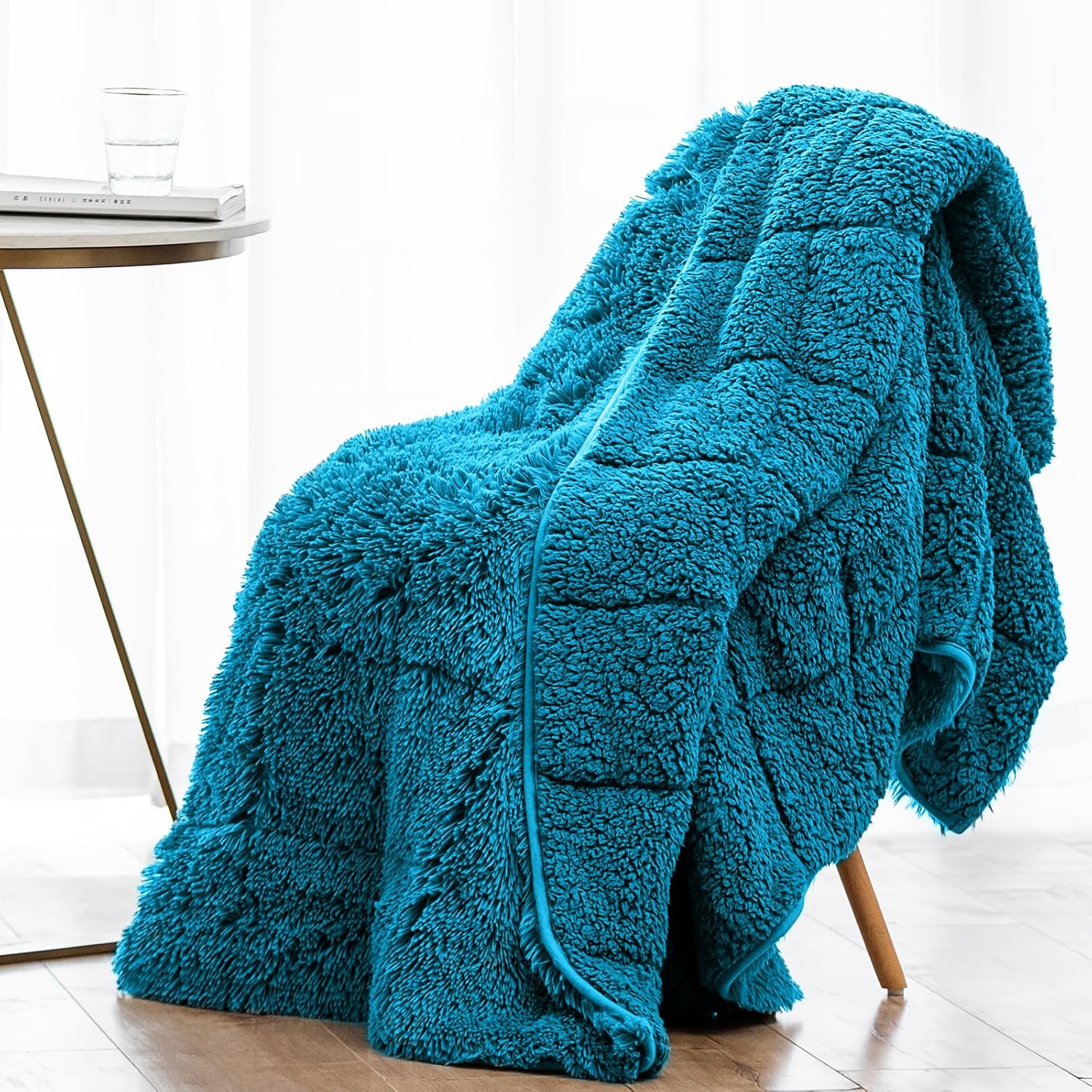 Fluffy Plush Fur Faux Sherpa Weighted Blanket