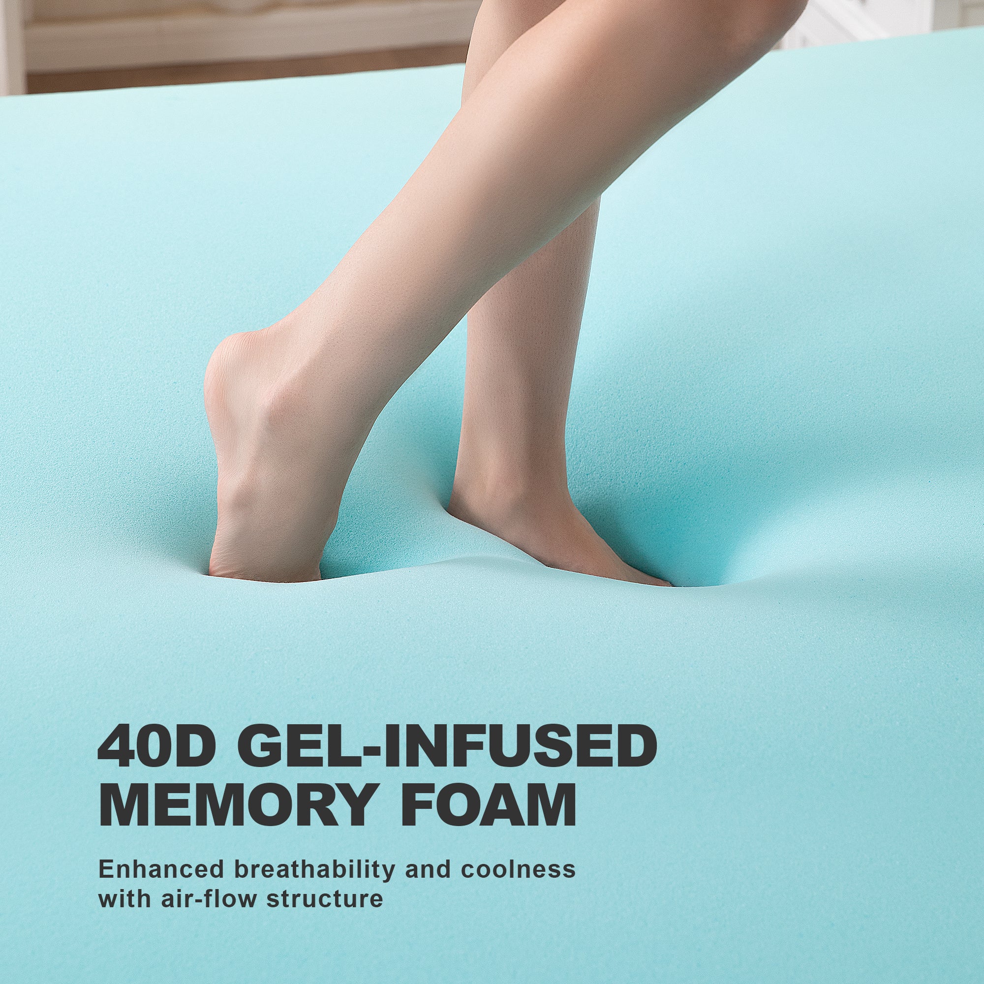 3 Inch Gel-Infused Memory Foam Mattress Topper with Removable Breathable Cotton Cover